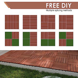 PrimeZone 54 PCS Solid Acacia Wood Interlocking Patio Deck Tiles - 12" x 12" Indoor Outdoor Waterproof Flooring Tiles for Balcony, Backyard, Garden & PrimeZone