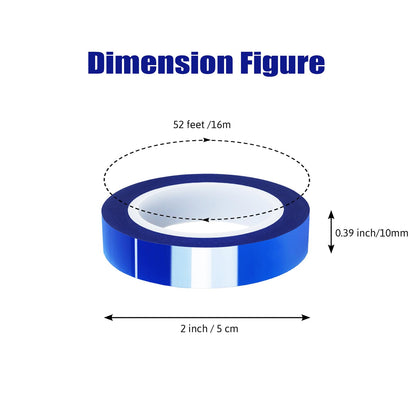 MEBMIK 4 Rolls 10mm x16m(52FT) Blue Heat Tape High Temperature Heat Resistant Tape Heat Transfer Tape for Heat Sublimation Press Vinyl,No Residue - WoodArtSupply