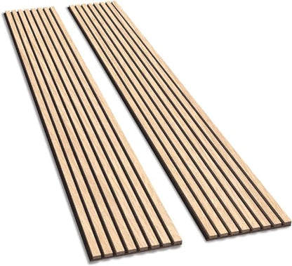 Olanglab Wood Slat Wall Panels, 2 Pack Wood Slats for Wall, 94.48"x 12.59"x 0.82" Each, 3D Wall Panels for Interior Wall Decor, (Warm Oak) - WoodArtSupply