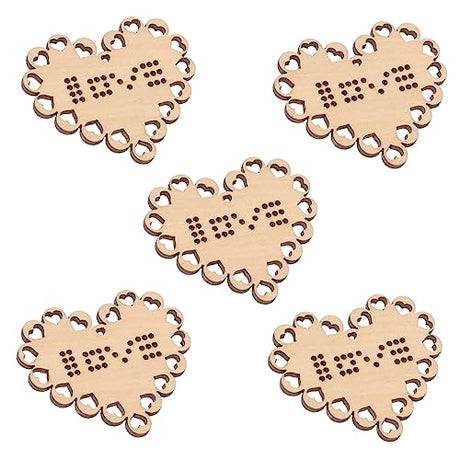 SEWOART 5pcs Cross Stitch Wood Pieces Wooden Hanging Tags Christmas Wood Door Sign Small Embroidery Hoops Embroidery Plaque Hanging Tags Unfinished SEWOART