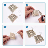 48pcs Unfinished Wooden Filigree Earring Making Kits 12 Styles Undyed Natural Wood Antique Hollow Dangle Charm Beads for DIY Earrings Pendants Making PandaHall