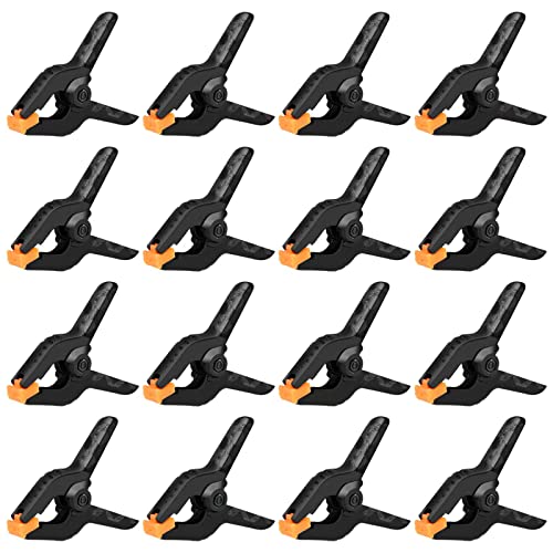 16 Pack Spring Clamps - 3.5 Inch Small Clamps for Backdrop Stand, Heavy Duty Clamps, Plastic Clips for Crafts and Backdrop Clips Clamps - Backdrop DUIJINYU