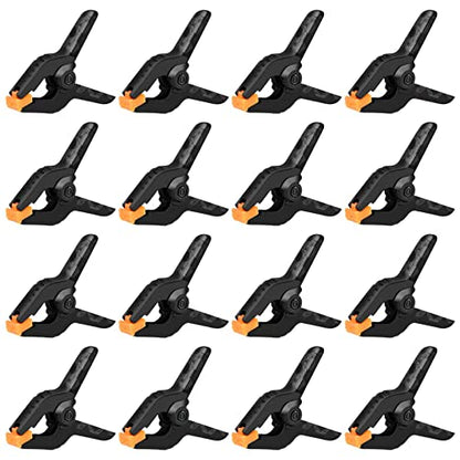 16 Pack Spring Clamps - 3.5 Inch Small Clamps for Backdrop Stand, Heavy Duty Clamps, Plastic Clips for Crafts and Backdrop Clips Clamps - Backdrop - WoodArtSupply