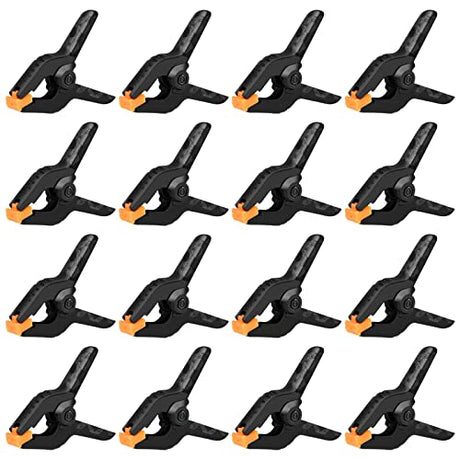 16 Pack Spring Clamps - 3.5 Inch Small Clamps for Backdrop Stand, Heavy Duty Clamps, Plastic Clips for Crafts and Backdrop Clips Clamps - Backdrop DUIJINYU