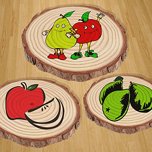 HAKZEON 8 PCS 8-9 Inches Natural Wood Slices, 4/5 Inches Thick Wood Rounds with Bark, Unfinished Wooden Discs for Crafts Rustic Wedding Ornaments, HAKZEON