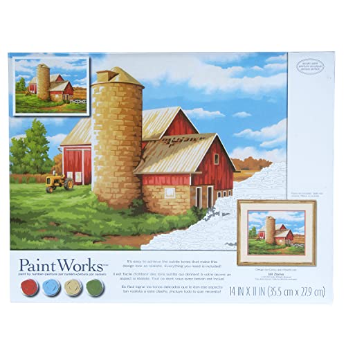 Dimensions On The Farm Paint by Number Kit for Adults and Kids, 14" x 11", Multicolor Dimensions