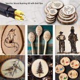 TEKCHIC 60W Professional Wood Burning Kit Pro Wood Burner Pyrography Tool with 20 Wire Nibs Tips Including Ball Tips TEKCHIC