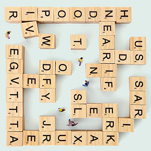 Magicfly 500 Pieces Letter Tiles, Wooden Scrabble Tiles for Crafts, A-Z Capital Wood Letters for Crafts, Spelling,Scrabble Crossword Game - WoodArtSupply