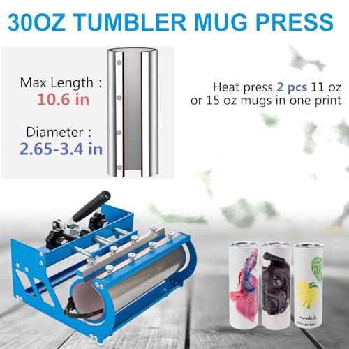 Topdeep Pro Heat Press 15x12 Inch, 5 in 1 Heat Press Machine with 30 OZ Tumbler Press, Swing Away T Shirt Pressing Machine, Combo Tumbler Heat Press Topdeep