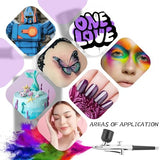 Airbrush KIT Cordless Rechargable with Compressor Portable Air Brush Sets,Auto Handled for Model Painting,Nail,Make Up,Tattoo, Black XPEOO