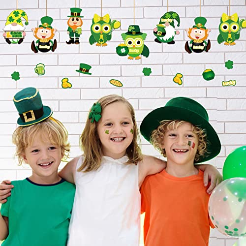 30 PCS St. Patrick Day Craft Kits for Kids DIY Leprechauns Shamrock Owl Gnome Sticker Craft Ornament St. Patrick Art Craft for Party Home Class