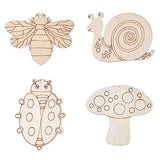 48PCS Unfinished Wood Insect Cutouts with Sling Hole,Butterfly Wooden Blank Paint Crafts for Kids Painting DIY Crafts Home Decoration Craft Project QDXATIVP