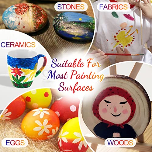 Artkey Acrylic Paint Set - 24 colors 2oz/59ml Acrylic Paints Professional Artists Painting Kit for Canvases Fabric Rock Leather Easter Egg Wood Artkey