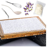 Cayway 11 Pack Paper Making Screen Kit Include 5 PCS Wooden Paper Making Mold Frame, Dried Flowers, Replace Mesh Cloth, Spoon Stirrer and Tweezers Cayway