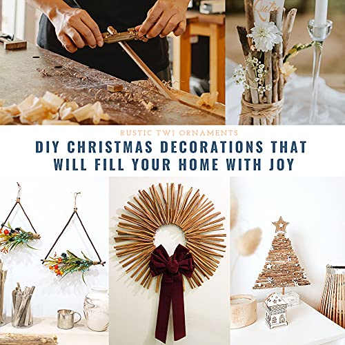 YPZAKA Unfinished Wood Sticks 7.8Inch Long 0.2-0.3Inch in Diameter Natural Wooden Sticks for Crafts Twigs Diftwood for DIY Crafts Christmas Ornaments YPZAKA