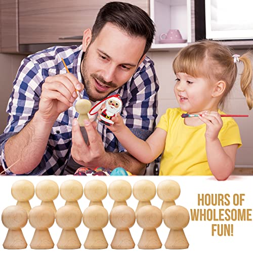 Wooden Peg Dolls Unfinished 2.4'' Lot of 14 pcs - Unfinished Wooden Pegs Female Doll Body for Crafts - Blank Wooden Pegs - Wooden Figurines for AEVVV