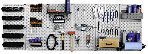 Wall Control 30-WRK-800GB Master Workbench Metal Pegboard Tool Organizer,Gray/Black - WoodArtSupply