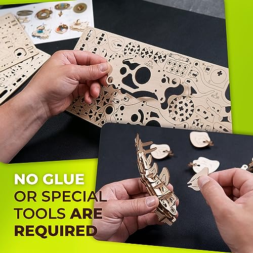 UGEARS Stegosaurus Dinosaur Wooden Model Kits - 3D Dinosaur Puzzle for Adults - Wooden Dinosaur Kit with Lifelike Mechanics - Model Kits for Adults - WoodArtSupply