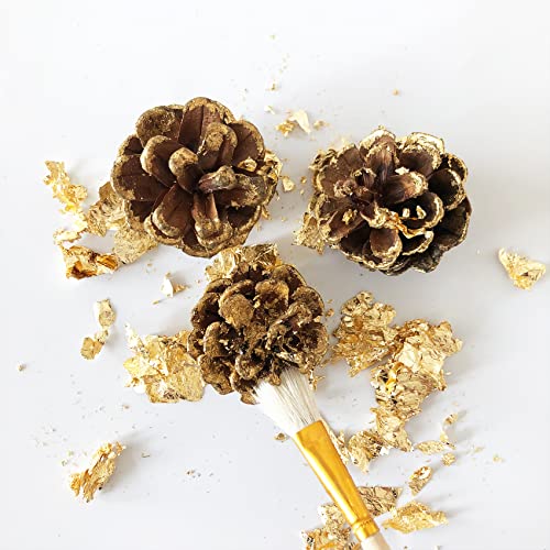 110ml Gilding Adhesive, 5g Gold Flakes Kit with The Gold Metal Leaf Adhesive, Epoxy Resin Water Based Glue for Gold Leafing Canvas,Gold Leaf KIRIN