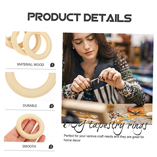 MAGICLULU 25pcs Handmade Wooden Ring Craft Rings Blank Wooden Circles DIY Wooden Rings Wooden Ring Crafts DIY Wood Craft Pendant Wooden Crafts MAGICLULU