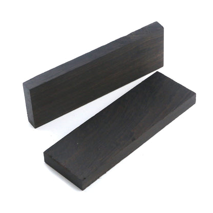 Coshar 2 Pieces Black Ebony Wood Timber Black Ebony Blank Lumber Handle Plate Material for DIY Music Instrument Tools