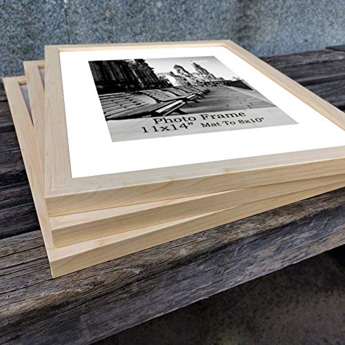 meetart Picture Frames 11x14 inch Pack of 3 Piece in Plastic Glass MDF Shallow wooden-grain Color Frame, Display Pictures 11x14 8x10, Wall Hanger meetart