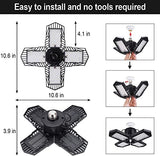 2 Pack LED Garage Lights,100W Deformable Led Garage Lighting 10000LM E26 Daylight 6000K LED Garage Ceiling Lighting Super Bright Adjustable Garage GMximo