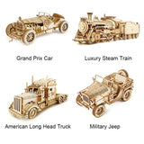 ROKR Model Car Kits Wooden 3D Puzzles Model Building Kits for Adults-Educational Brain Teaser Assembly Model for Adults to Build, Desk Decor/DIY ROKR