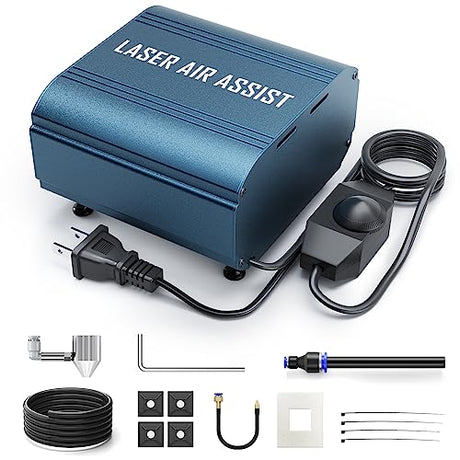 Laser Air Assist, Air Assist Pump with Adjustable 30L/min Airflow for ORTUR Laser Engravers and 99% Laser Cutters in The Market, Remove Smoke and Ortur