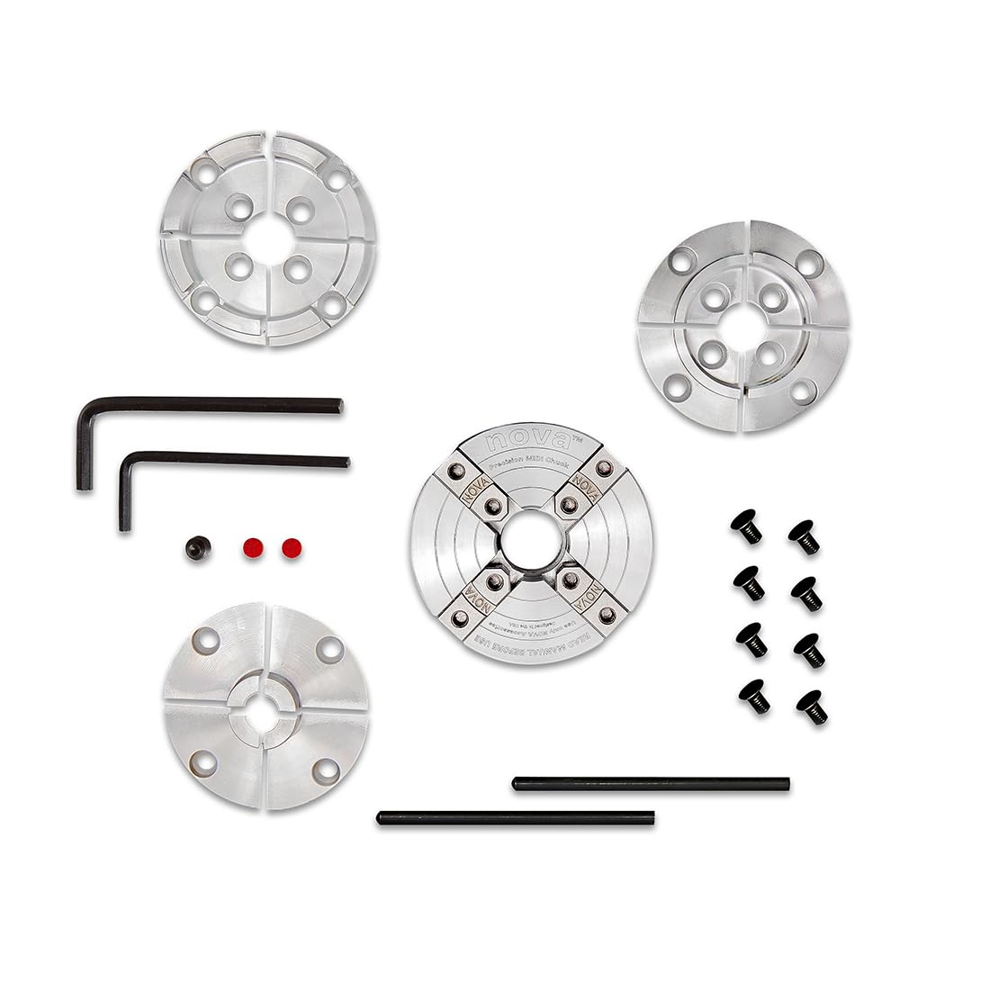 NOVA 48124 Select Precision Midi Wood Turning Chuck Bundle with JS50N, JS25N, and JS70N Jaws Nova