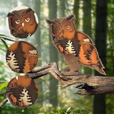 Creative 3D Wooden Owl Lamp - Warm LED Night Light for Home Décor and Gift Ideas Drawelry
