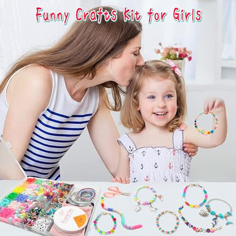 leitait Toys Bracelet Making Kit -3100pcs Beads for Charm Jewelry Making Kit Supplies DIY Arts Halloween and Christmas Party Favors Crafts for Kids leitait