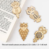 Framendino, 25 Pack Unfinished Wood Cutouts Owl Shape Wooden Slices Bird Hanging Wooden Cutout Wood Chips Embellishments for DIY Craft Home Framendino