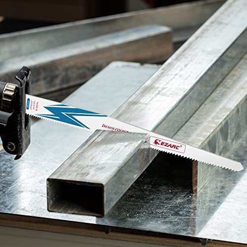 EZARC Reciprocating Saw Blade Bi-Metal Cobalt Sabre Saw Blades for Multi-Purpose 9-Inch 10/14TPI R925DG (5-Pack) EZARC