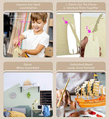 Puzzled 3D Puzzle Ancient Sailboat Wood Craft Construction Model Kit, Unique & Educational DIY Wooden Toy Assemble Model Unfinished Crafting Hobby Puzzled