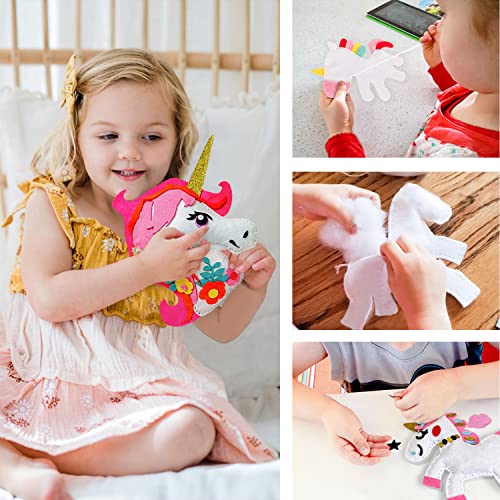 MAOROSIS Unicorn Sewing Kit for Beginner Kids Arts & Crafts 5-12 Years Girls Gift, Easy DIY Projects Unicorn Crafts Stuffed Animal Felt Plushie for - WoodArtSupply