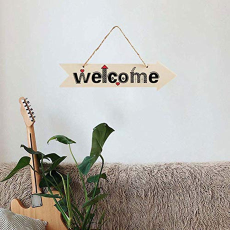 JANOU 3pcs Unfinished Wood Sign Blank Arrow Shape Hanging Wooden Plaque DIY Craft Project Wood Sign with Rope Door Wall Art Decorative, 3x11 Inch JANOU