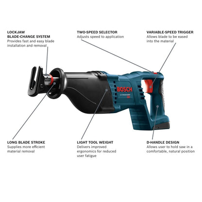 BOSCH Bare-Tool CRS180B 18-Volt Lithium-Ion Reciprocating Saw - WoodArtSupply