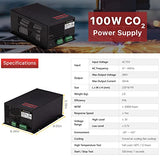 Cloudray 100 Watt Laser Power Supply 110V for 80-100W Laser Tube Laser Engraver Cutter M100(MYJG100 Upgrade) Cloudray