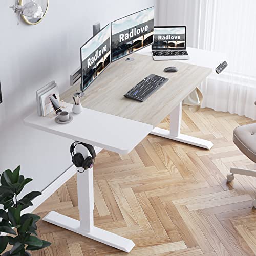 Radlove Electric Height Adjustable Standing Desk, 63x 30 Inches Stand Up Desk Workstation, Splice Board Home Office Computer Standing Table Ergonomic Radlove