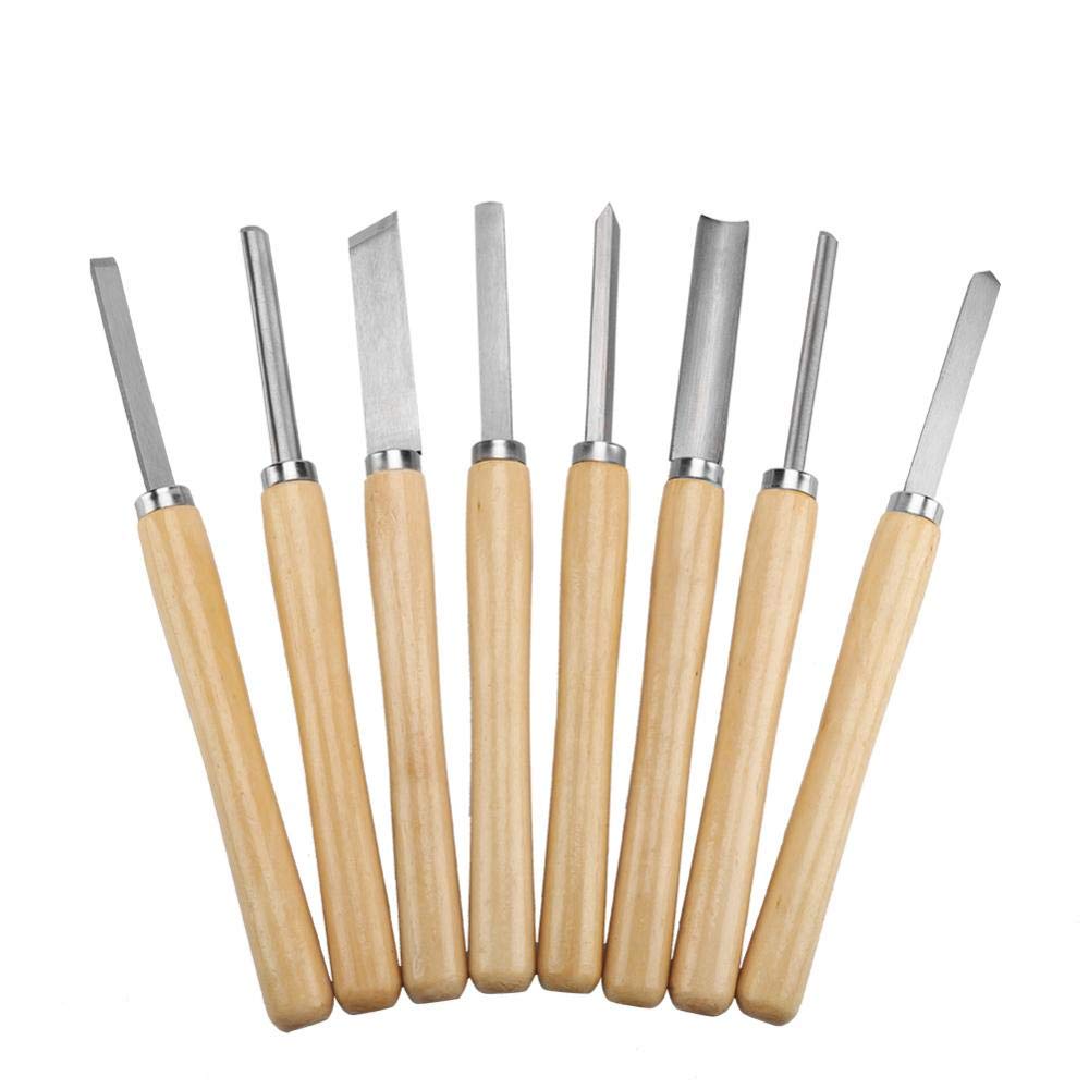 Chisel Set, 8 Pcs/Set Wood Lathe Chisel Set Turning Tools Woodworking Gouge Skew Parting Sheens