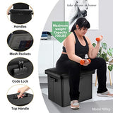 DocSafe Storage Ottoman with Lock,Fireproof Folding Ottoman Foot Rest Stool Storage Chest with Storage Safe for Important Documents,Waterproof 17 DocSafe