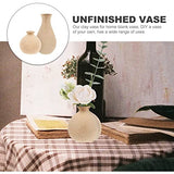 COHEALI Unfinished Wood Vase 2pcs Unfinished Vase Wooden Flower Vase Handmade Blank Floral Vase Paint Your Own Natural Flower Container DIY Painting COHEALI