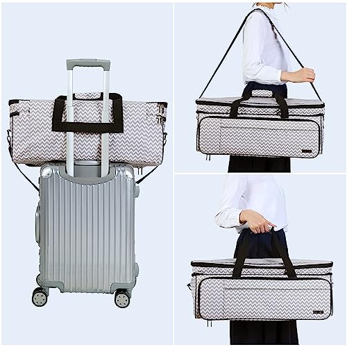HOMEST Double Layer Carrying Case with Mat Pocket for Cricut Explore Air 2, Cricut Maker, Ripple HOMEST