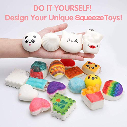 WATINC Random 30 Pcs DIY Squeeze Toys Cream Scented Kawaii Simulation Lovely Toy Medium Mini Soft Food Squeeze Bread Toys Keychains, Phone Straps, WATINC