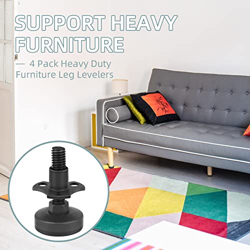 Heavy Duty Furniture Levelers, 4 Pack 3/8"-16 Threaded Leveling Feet Furniture Levelers Table Feet Adjustable Leg Levelers for Table/ - WoodArtSupply