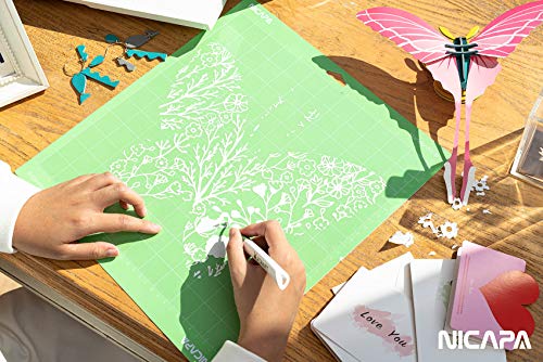 Nicapa Cutting Mat for Cricut Maker 3/Maker/Explore 3/Air 2/Air/One (12x12 inch, Standard Grip、Light Grip) Adhesive Sticky Quilting Replacement Cut NICAPA