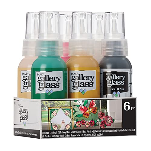 Gallery Glass, Floral Stained Kit, Glass Paint Set for DIY Arts and Crafts, Perfect for Beginners and Artists, 1 Count (Pack of 6) - WoodArtSupply