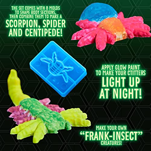 Crayola Glow in The Dark Critter Creator, Clay Bug Toy Kit for Kids, Fake Bug Molds, Includes Clay & Paint, Gift for Kids, Ages 7+ Crayola