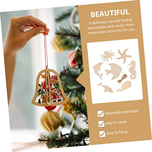 Anneome 70pcs Marine Animal Wood Chips Unfinished Wooden Slices Octopus Cutouts Unfinished Wooden Cutouts DIY Crafts Cutouts Wedding Decoration Wood Anneome